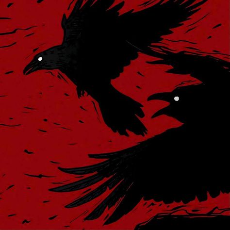 Crow Pfp, Red Crow, Ethereal Photography, Wallpaper Maker, Dark Creatures, Crows Ravens, Dragon Artwork, Red Art, Im Going Crazy