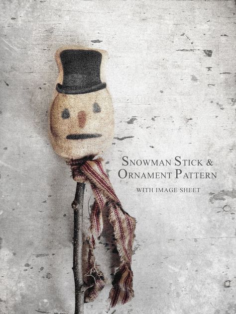 Primitive Sewing Patterns Free, Diy Primitive Christmas Ornaments, Primitive Christmas Patterns, Primitive Sewing Patterns, Primitive Snowmen Patterns, Primitive Christmas Crafts, Snowman Images, Primitive Doll Patterns, Primitive Doll