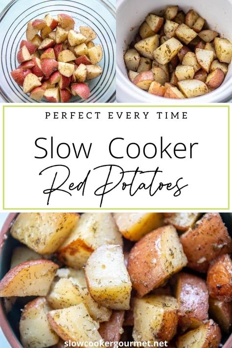 Red Potatoes In Crockpot, Crockpot Veggies, Potato Recipes Crockpot, Cooking Red Potatoes, Crock Pot Vegetables, Red Potato Recipes, Slow Cooker Potatoes, Crock Pot Potatoes, Crock Pot Slow Cooker