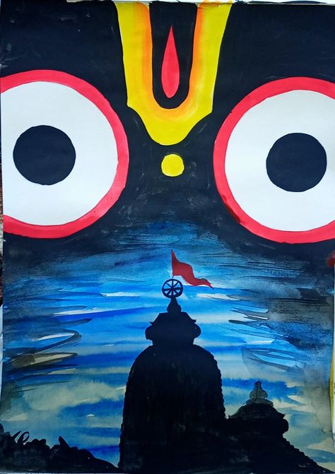 Kartik Purnima Drawing, Jagarnntha Drawing, Jagganath Rath Yatra Drawing, Jagganath Lord Painting On Canvas, Drawing Of Jagannath, Jagannath Canvas Painting, Jagannath Temple Drawing, Jagannath Drawing Easy, Lord Jagannath Paintings