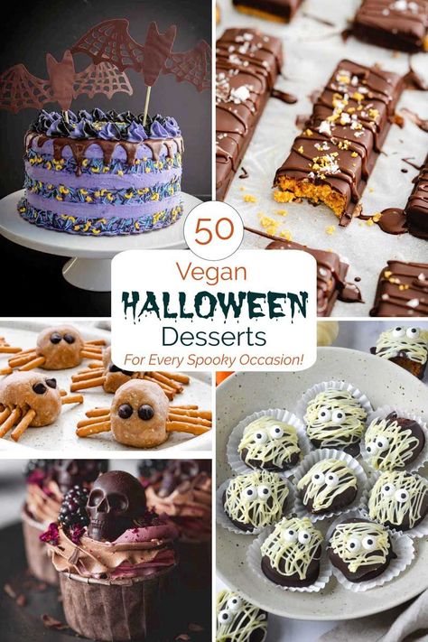 Vegan Dessert Halloween, Healthy Halloween Sweet Treats, Vegan Gluten Free Halloween Recipes, Halloween Air Fryer Recipes, Vegan Halloween Cake, Halloween Vegan Treats, Vegan Halloween Treats, Vegan Halloween Desserts, Vegan Halloween Recipes