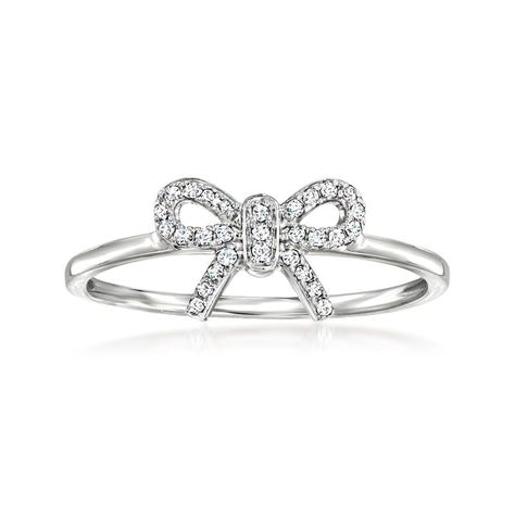 Jewelry Silver Rings, Simple Bow, Diamond Birthstone, Mixed Metal Jewelry, Bow Ring, Buying Diamonds, Jewelry Rings Diamond, Bow Design, Ring Diamond