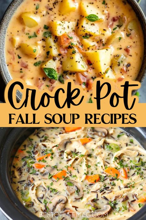 Use the best crock pot soups for fall recipes to make some delicious comfort food the whole family will enjoy this time of year. Crockpot Recipes for Fall | Easy Soup Recipes | Slow Cooker Soup Recipes | Healthy Crockpot Recipes | Meal Planning Recipes | Crockpot Fall Recipes | Slow Cooker Recipes for Fall | Healthy Slow Cooker Recipes | Slow Cooker Soups via @amybarseghian Best Fall Soup Recipes Crockpot, Crockpot Soup Recipes Slow Cooker, Healthy Crockpot Soups, Healthy Soup Recipes For Crockpot, Slow Cooker Fall Recipes, Crockpot Recipes For Fall, Crockpot Soup Recipes Healthy, Soups In A Crock Pot, Fall Soups Crockpot