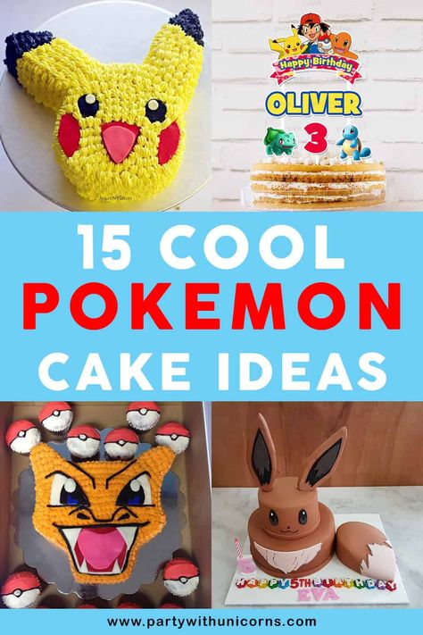 Are you planning on Making a Pokemon birthday cake for your kid’s Pokemon party? We have all the ideas you need include easy pokemon cakes, Fondant pokemon cakes, buttercream pokemon cakes, pokemon cupcakes, pokemon cake toppers and more. #pokemon #pokemoncake #pokemonbirthday Buttercream Pokemon Cake, Pokemon Cake Ideas Buttercream, Pikachu Cupcake Cake, Pikachu Cake Tutorial, Pokemon Cake Ideas, Charizard Cake, Pokémon Cakes, Cupcakes Pokemon, Pokemon Cake Pops