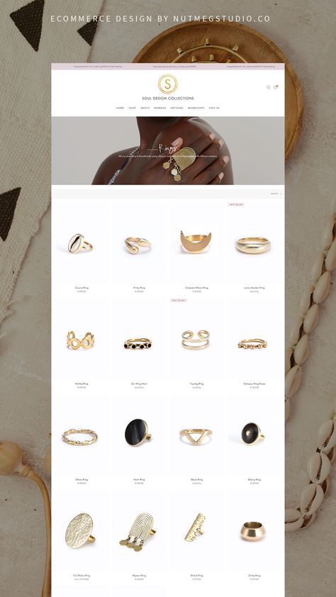 Shopify web design inspiration for a jewellery brand Jewellery Website Design, Jewellery Branding, Jewelry Website Design, Startup Website, Jewellery Website, Accessories Website, Jewelry Store Design, Creative Jewelry Photography, Ecommerce Websites