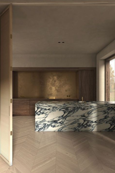 Minimalism Living, Interior Dapur, 카페 인테리어 디자인, Brass Kitchen, Kitchen Marble, Kitchen Trends, Counter Tops, Küchen Design, 인테리어 디자인