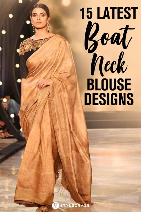 15 Latest Boat Neck Blouse Designs Latest Boat Neck Blouse Designs, Latest Blouse Patterns, Faerie Dress, Boat Neck Saree Blouse, Boat Neck Blouse Designs, Neck Blouse Designs, Easy Boat, Blouse Designs High Neck, Boat Neck Blouse Design