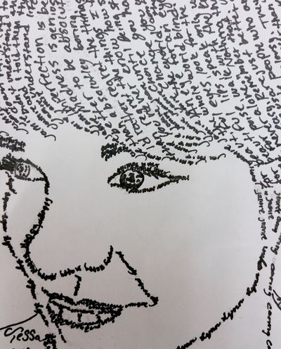 Micrography Art, Text Portrait, 8th Grade Art, 6th Grade Art, Arts Integration, Therapeutic Art, School Art Projects, Middle School Art, Design Student