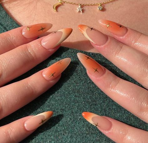 Summer Solstice Nails, Orange Aura Nails, Orange Nail Designs, Grad Pic, Lilac Nails, Wow Nails, Classy Acrylic Nails, Nail Stuff, Cat Kuku