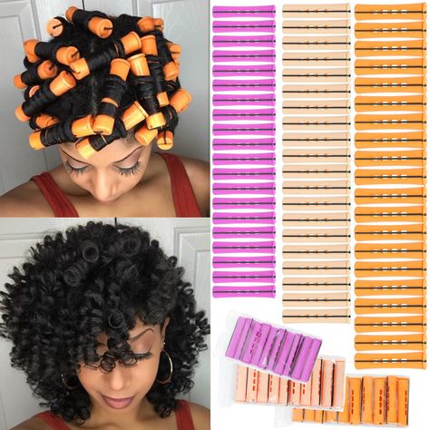 PRICES MAY VARY. Perm Rods Package: 60pcs perm rods for hair (20pcs jumbo size orange color, 20pcs large size yellow color, 20pcs medium size purple colors. Fits most lengths of straight, wavy, curly hair, perfect nice to use for long hair, or you want body wave and ocean wave. No Damage Hair Rods: our hair curling rollers are made of quality plastic, non-slip and heatless, won't damage your natural hair, durable and safe to apply, not easy to break.Professional high quality non-slip cold wave r Curling Rollers, Hair Rods, Ribbon Curls, Perm Rod Set, Hair Perm, Diy Wig, How To Curl Short Hair, Perm Rods, Medium Short Hair