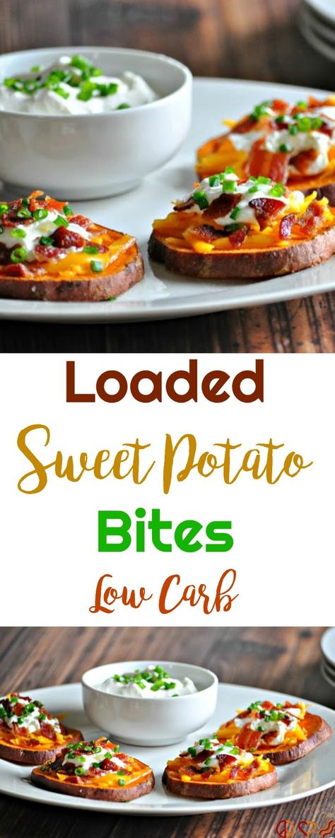 Keto Sweet Potato Recipes Low Carb, Sweet Potatoes Appetizers, Sweet Potato Appetizer Recipes, Loaded Sweet Potato Bites, Potato Meals, Sweet Potato Appetizers, Breakfast Sweet Potato, Low Carb Sweet Potato, Sweet Potato Bites