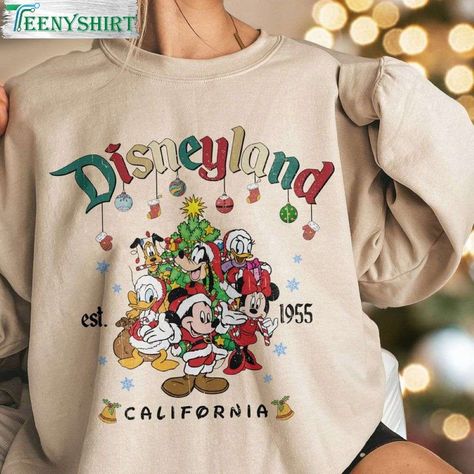 Disneyland Family Shirts, Disneyland Sweatshirt, Disneyland Vintage, Mickey Sweatshirt, Disneyland Christmas, Cute Christmas Sweater, Disneyland Shirts, Vinyl Printing, Disney Gift