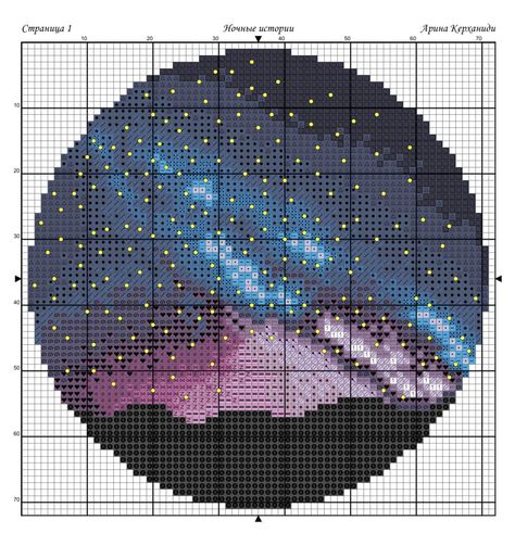 Night Stories - Free Cross Stitch Pattern Landscape Design 6 Inch Cross Stitch Pattern Free, Galaxy Cross Stitch Pattern Free, Space Cross Stitch Pattern Free, Free Witch Cross Stitch Patterns, Cross Stitch Hanging, Circular Cross Stitch Patterns, Night Sky Cross Stitch, Stained Glass Cross Stitch Patterns Free, Cross Stitch Space