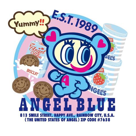 angel blue aesthetic art via @angelblue_official on instagram Angel Blue Japan, Rainbow City, Angel Blue, Doodle Icon, Hello Kitty Iphone Wallpaper, Cute Poster, Blue Aesthetic, Graphic Poster, Wall Collage