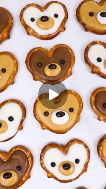 Bear Pretzels, Teddy Bear Cupcakes, Pretzel Snacks, Bear Cupcakes, Bear Cake, Chocolate Pretzels, Rice Krispie Treats, Bear Cakes, Cake Balls