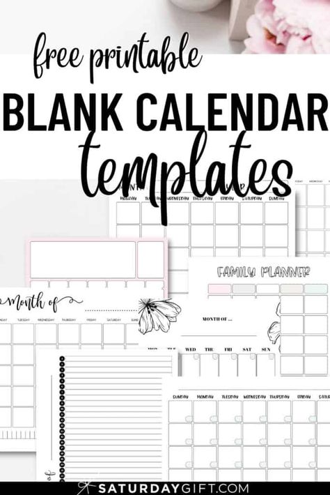 Mom Planner Printables Free, Family Planner Printables, Free Blank Calendar, Blank Monthly Calendar Template, Blank Calendar Pages, Free Printable Calendar Templates, Free Printables Organization, Monthly Planner Template, Personal Things