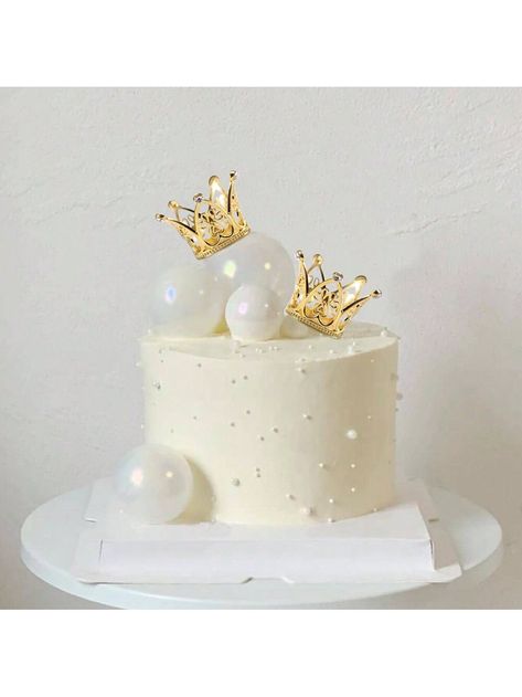 Gold  Collar  Iron   Embellished   Event & Party Supplies Cake With Crown Topper, Crown Topper Cake, Birthday Cake Crown, Princess Crown Cake, Cake Topper Princess, Crown Topper, Crown Cake Topper, 22nd Birthday Cakes, Small Wedding Decor