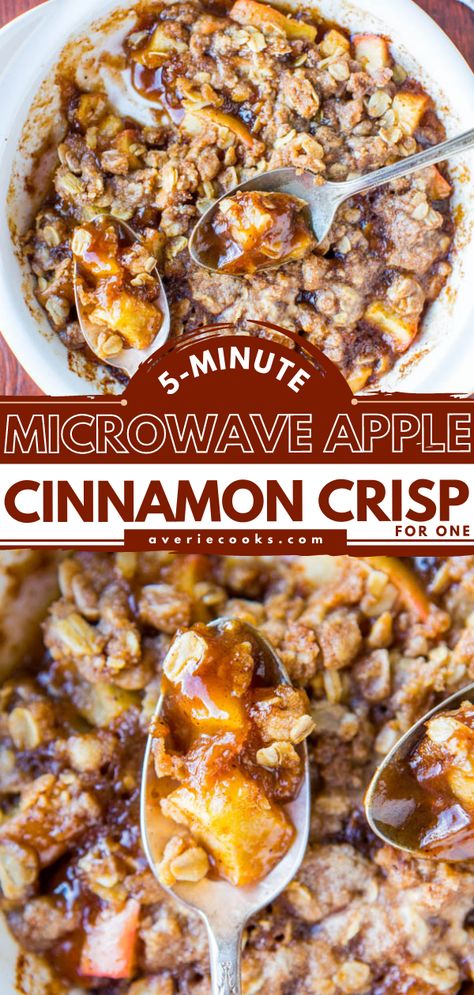 Mini Apple Crisp Microwave, Healthy Apple Crisp Microwave, Cinnamon Apples In Microwave, Breakfast Apple Crisp For One, Baked Apple Microwave Recipe, Microwaveable Apple Crisp, Microwave Apple Crisp For One, Microwave Apple Recipes, One Person Apple Crisp