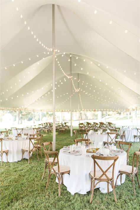 Monochromatic Wedding Shoot in Virginia | Hill City Bride Wedding Blog Simple Backyard Tent Wedding, Pole Tent Wedding Reception, Diy Backyard Wedding Reception, Wedding Tent Lights, Backyard Wedding Inspiration, Small Tent Wedding Reception, Tent Lighting Wedding, Fall Tent Wedding, Pole Tent Wedding