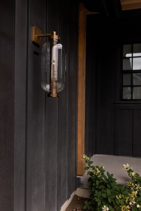 Troy Lighting - B7031-PBR - One Light Wall Sconce - Atwater - Vintage Brass — Lighting Design Store Post Lights Outdoor, Exterior House Lights, Front Door Lighting, Porch Light Fixtures, Front Porch Lighting, Entrance Lighting, Exterior Light Fixtures, Porch Light, Modern Outdoor Lighting