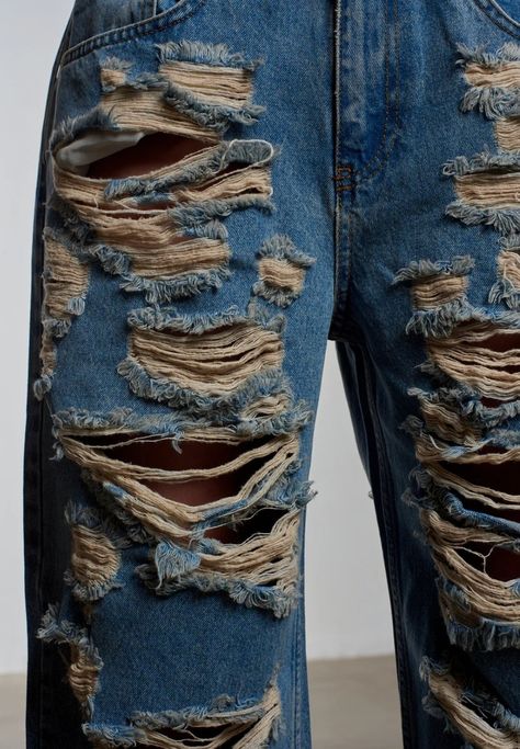 Ripped Cuffed Jeans, Ragged Clothes Aesthetic, Rags Clothing, Jeans Upcycle, Ragged Jeans, Theme Board, Ripped Jeans Style, Jean Fit, Clothing Wishlist