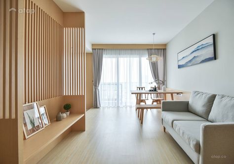 Verdi Condominium, Cyberjaya interior design renovation ideas, photos and price in Malaysia | Atap.co Muji Living Room, Muji Interior Design, Muji House, Condominium Interior Design, Small House Furniture, Condominium Interior, Condo Interior Design, Living Hall, Condo Interior