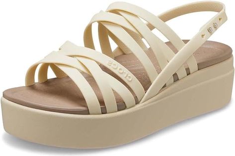 Crocs Women's Brooklyn Strappy Low Wedge Crocs Women, Low Wedge Sandals, Low Wedges, Strappy Wedges, Buckled Heels, Fashion Sandals, Wedge Sandal, Platform Wedges, Strappy Sandals