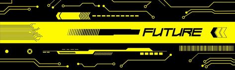 Cyberpunk Banner, Yellow Banner, Banner Discord, Cyberpunk Style, Cyberpunk Art, Futuristic Design, Graphic Design Poster, Black And Yellow, Black N Yellow