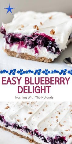 Easy Blueberry Desserts, Blueberry Desserts Recipes, Blueberry Delight, Blueberry Cheesecake Recipe, Desserts Summer, Dessert Oreo, Pie Filling Recipes, Potluck Desserts, Fluff Desserts