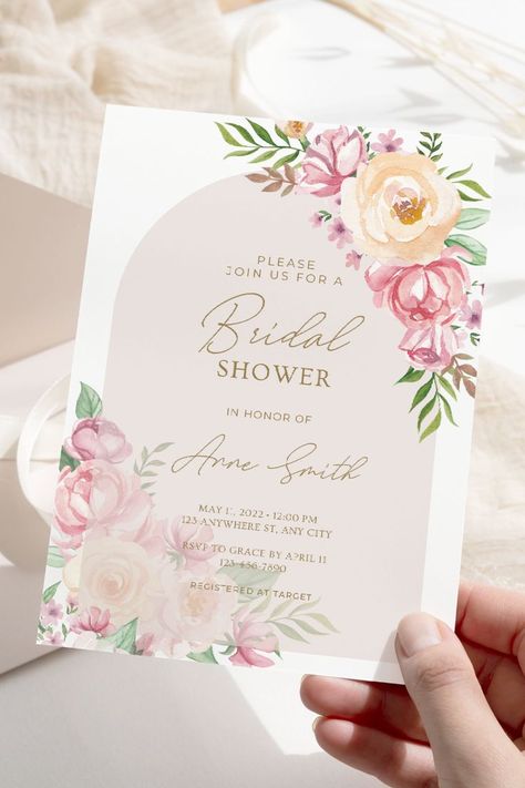 Bridal Shower Save The Date Invitations, Bride Shower Card, Bridal Shower Invitations Diy Handmade, Bridal Shower Invitation Card Design, Bridal Shower Invite Ideas, Bridal Shower Invitation Ideas, Bingo Invitations, Bridal Shower Invites Wording, Blushing Bride Bridal Shower Theme