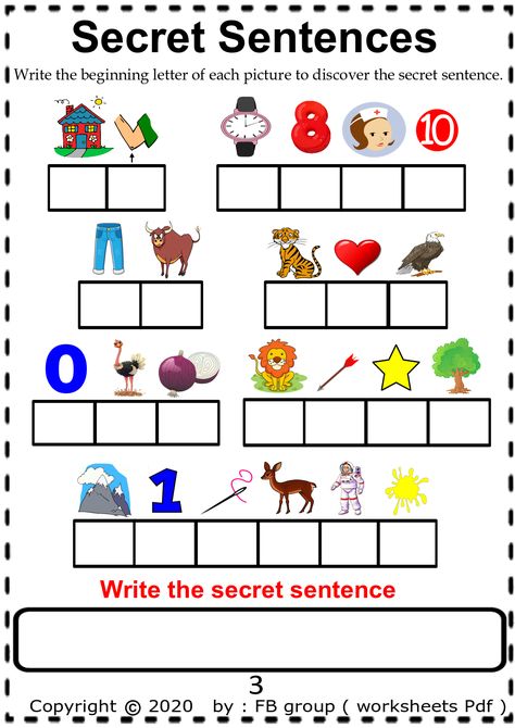 Secret Words Kindergarten Free, Secret Sentences Free Printables, Secret Words Worksheets, Secret Sentences Worksheets Free, Free Literacy Printables, Alphabet Sentences Free, Free Phonics Worksheets, Math Worksheets For Kids, English Language Learning Activities