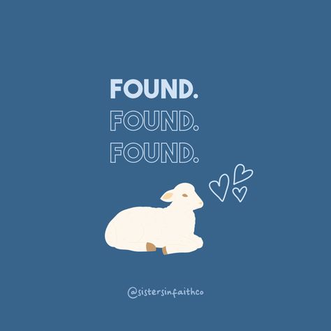 Lost and found, just like the sheep in Luke 15:4-7. 🐑✨ 'Suppose one of you has a hundred sheep and loses one of them. Doesn't he leave the ninety-nine in the open country and go after the lost sheep until he finds it? And when he finds it, he joyfully puts it on his shoulders and goes home. Then he calls his friends and neighbors together and says, 'Rejoice with me; I have found my lost sheep.' Luke 15 Lost Sheep, Jesus Illustration, Luke 15, Bible Stickers, Bible Wallpaper, Lost Sheep, Christian Graphics, The Lost Sheep, Lost And Found