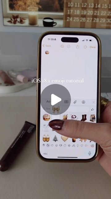 Allie Marie Digital on Instagram: "Here’s a little tutorial on how to get cute emoji’s for the new iOS 18.1 update! Have you tried it yet?? 🍂
•
•
#ios18 #emojis #iphone16pro #iphonetips #apple #ios #aesthetic #iphonetutorial" How To Get Cute Emoji, How To Make Your Phone Aesthetic Apps, Iphone 16 Aesthetic, Apps You Need On Your Phone, Apple Emojis Ios, Ios Emoji Iphone, Iphone 6 Aesthetic, Cute Ios Emoji, Apps Must Have Iphone