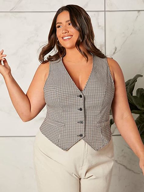 Waistcoat Woman Outfit, Blazer Vest Outfit, Waistcoat Outfit, Plus Size Blazers, Vest Outfits For Women, Blazer Plus Size, Waistcoat Woman, Plus Size Blazer, Plus Size Suits