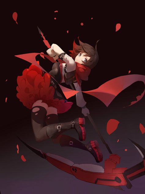 Ruby Rose is cute and badass [by X-red flower on pixiv] Ruby Rose Rwby, Rwby Rose, Rwby Red, Team Rwby, Rwby Fanart, Rwby Anime, Rose Art, Ruby Rose, 영감을 주는 캐릭터