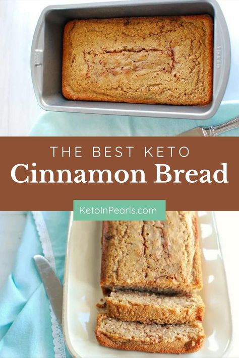 Craving a sweet treat while following a low carb diet? Look no further than this delicious Keto Cinnamon Bread also know as a keto cinnamon loaf! Keto Cinnamon Bread, Cinnamon Loaf, Cinnamon Bread Recipe, Cena Keto, Keto Cinnamon, Low Carb Low Fat Recipes, Postre Keto, Low Carb Low Sugar, Best Low Carb Recipes