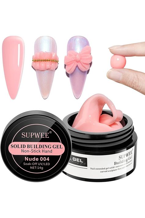 Supwee Solid Sculpture Builder Gel - Multifunctional Nude Non-Stick Hand Nail Extension Gel for Carving Patterns Decoration Nail Art Emboss Hard Gel for Nails Mnicure DIY at Home 14g(0.49fl oz) Carving Gel Nail Art, Sculptured Nails, Diy Fashion Accessories, Builder Gel, Carving Patterns, Hard Gel, Pattern And Decoration, Nail Extensions, Gel Nail Art