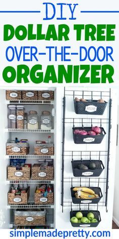 "DIY Dollar Tree Over-the-Door Organizer"---Absolutely brilliant! Dollar Tree Kitchen Organization, Dollar Tree Kitchen, Diy Makeup Organizer, Dollar Tree Diy Organization, Small Pantry Organization, Dollar Tree Organization, Organized Pantry, Over The Door Organizer, Dollar Store Diy Organization