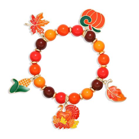 PRICES MAY VARY. ✔Thanksgiving Beaded Bracelet: With the first flash of autumn, this charm bracelet will make a statement for your fall jewelry collection. Features orange brown solid beads strung on elasticated band, decorated with pumpkin, turkey, maple leaf and corn charms. No matter which direction it falls on your wrist they will add your festival atmosphere ✔Fall Stretch Bracelets: Thanksgiving Day is a time filled with immense love, laughter, numerous get-together share with family and fr Fall Theme Bracelets, Fall Handmade Jewelry, Fall Party Favors For Women, Thanksgiving Bracelet Ideas, Thanksgiving Bead Bracelet, Thanksgiving Bracelet, Fall Bracelets, Fall Party Favors, Pumpkin Turkey