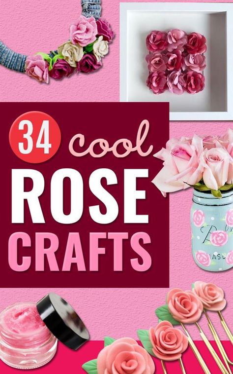 Rose Crafts - Easy Craft Projects With Roses - Paper Flowers, Quilt Patterns, DIY Rose Art for Kids - Dried and Real Roses for Wall Art and Do It Yourself Home Decor - Mothers Day Gift Ideas - Fake Rose Arrangements That Look Amazing - Cute Centerrpieces and Crafty DIY Gifts With A Rose #diyideas #diygifts #roses #rosecrafts #crafts #giftsforher http://diyjoy.com/rose-crafts Faux Rose Arrangement, Fake Flowers Crafts, Fake Roses Decor, Rose Crafts For Kids, Rose Arrangements Diy, Rose Petal Crafts, Rose Project, Girly Crafts, Flowers Quilt