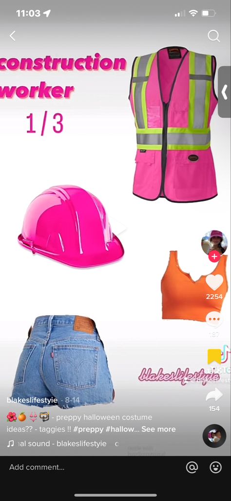 Construction Halloween Costume Preppy, Holoween Costums Preppy, Pink Construction Worker Costume, Halloween Preppy Costumes, Cute Construction Worker Costume, Construction Worker Costume Preppy, Construction Day Spirit Week, Construction Costume Women's, Halloween Costumes Construction Worker