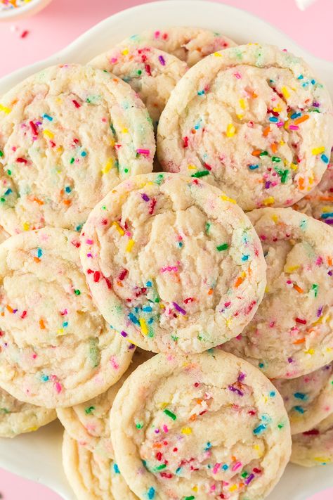 Funfetti Dessert Recipes, Funfetti Cookie Recipe, Sprinkle Cookies Recipe, Confetti Cookies, I Lost 100 Pounds, Funfetti Cookies, Cookies From Scratch, Food Plan, Sprinkle Cookies