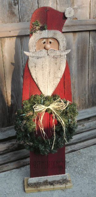 Good morning and welcome to For Sale Friday at My Spare Time Designs . The craft show is quickly approching and we are super busy trying ... Wooden Christmas Crafts, Santa Crafts, Wooden Santa, Christmas Wood Crafts, Santa Clause, Primitive Christmas, Noel Christmas, Christmas Wood, Christmas Deco