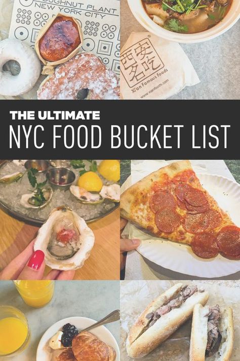 Ultimate New York City Food Bucket List with 99 Amazing Places to Eat in NYC // Local Adventurer #seeyourcity #newyorkcity #nyc #newyork #iloveny Nyc Bucket List, Food Bucket List, Restaurants In Nyc, London Travel Guide, New York Vacation, Usa Roadtrip, Voyage New York, New York Food, Things To Do In Nyc