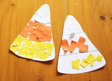 Easy Halloween Crafts For Toddlers, Candy Corn Crafts, Halloween Crafts Preschool, Halloween Crafts For Toddlers, October Crafts, Halloween Arts And Crafts, Fun Halloween Crafts, Crafts For Toddlers, Halloween Preschool