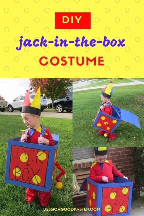 Jack In The Box Costume, Unique Halloween Costume Ideas, Boxing Halloween Costume, Box Costumes, Easy Diy Costumes, Clever Halloween Costumes, Christmas Musical, Unique Halloween Costumes, Family Diy