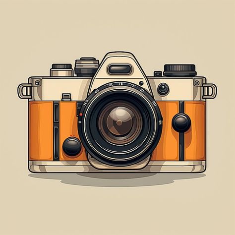 Analog Camera Illustration, Camera Illustration Design, Camera Illustration Art, Film Camera Illustration, Camera Vector, Camera Cartoon, Camera Illustration, Camera Drawing, Camera Logo