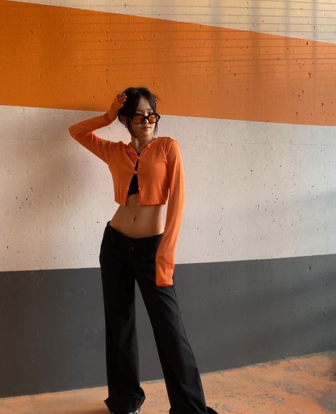 steph🥡🥢 on Instagram: “matching @withjean - - - - - #withjéangirls #orange #parkhouse #parkinggarage #garage #aesthetic #outfit #look #stylefashion #berlin…” Orange Outfit, Aesthetic Fits, Fire Fits, Mode Inspo, Outfit Goals, Fashion Killa, Mode Outfits, Outfits Aesthetic, Black Outfit