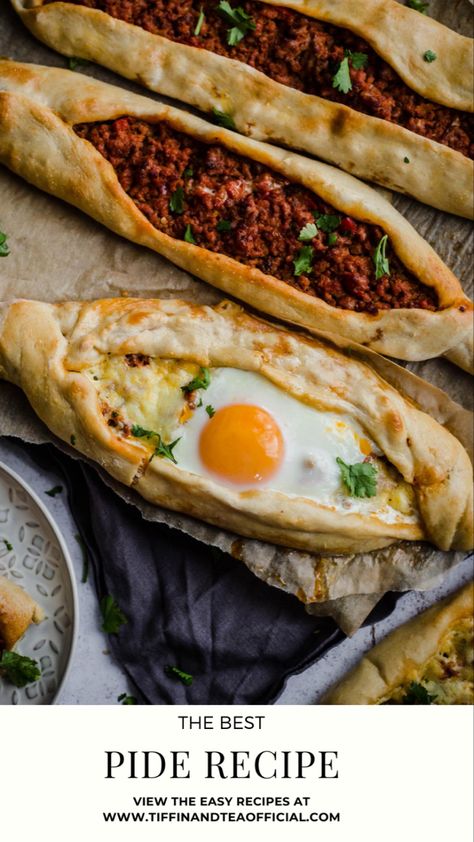 Turkish Pide Dough Recipe, Pide Recipe Turkish, Turkish Dinner Recipes, Turkish Pide Bread Recipe, Hard Recipes, Turkish Dinner, Turkish Food Recipes, Pide Recipe, Garlic Bread Sticks