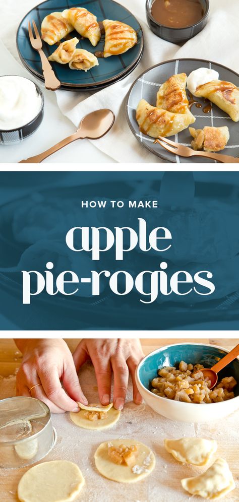 Comfort food comes in many forms, but if we were doing an informal survey, we'd estimate that at least half of our favorite comforting dishes involve dough or carbs of some sort. Apple Pie Perogies, Apple Pierogi Recipe, Dessert Perogies Recipe, Homemade Perogies Filling, Sweet Perogies Recipe, Pierogi Filling Ideas, Apple Perogies, Perogies Filling Ideas, Dessert Perogies